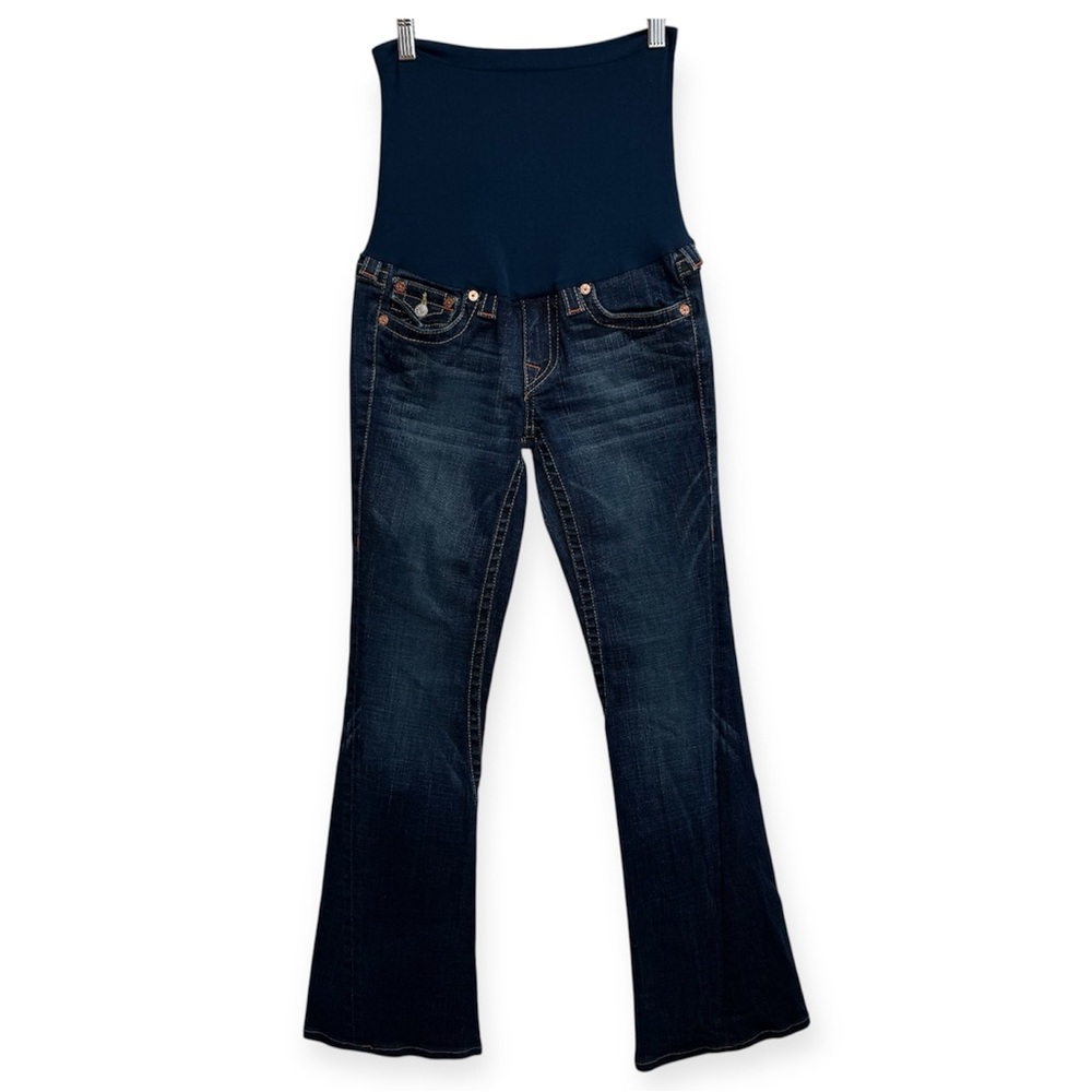 True Religion x A Pea In The Pod Y2K Boot Cut Maternity Belly Panel Jeans Size 2